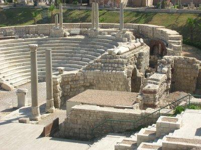 Restos del Teatro Romano en Alejandría.